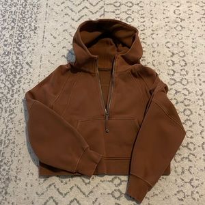 Lululemon Scuba Oversized 1/2 Zip Hoodie Roasted Brown M/L